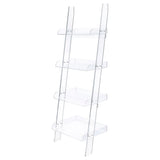 Amaturo 72-inch 4-shelf Acrylic Ladder Bookshelf Clear