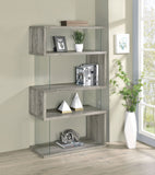 Emelle 63-inch 4-shelf Glass Panel Bookshelf Black