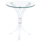 Laning Round Glass Top Acrylic Side Table Clear