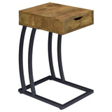 Troy 1-drawer C-Shaped Side Table Power Outlet Cappuccino