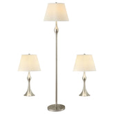 Griffin Floor and Table Lamp Set Brushed Nickel