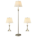 Griffin Floor and Table Lamp Set Brushed Nickel