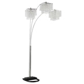 Miriam 90-inch Hanging Crystal Arc Floor Lamp Chrome