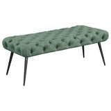 Ella Upholstered Tufted Bench Metal Legs Rust