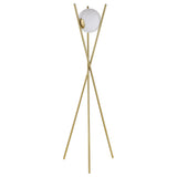 Yamileth 65-inch Spherical Bulb Metal Tripod Floor Lamp Gold