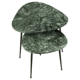 Tobias Triangular Marble Top Nesting Table Green