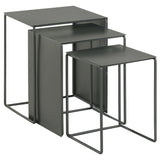 Imez Rectangular Metal Nesting Table Set Grey
