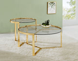 Delia Round Glass Top Nesting Coffee Table Chrome