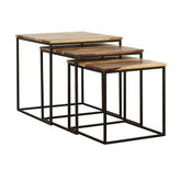 Belcourt Square Nesting Tables Natural and Black