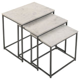 Medora Marble Top Nesting Table Set White