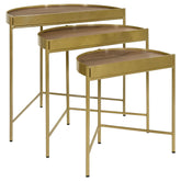 Tristen Demilune Nesting Table Brown and Gold