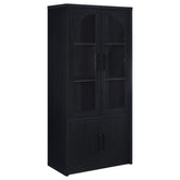Riva 4-door Tall Accent Display Cabinet LED Lighting Black
