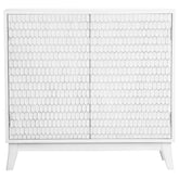 Gambon 2-door Wood Honeycomb Pattern Accent Cabinet White