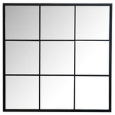 Quetzal 35 x 35 Inch Square Window Pane Wall Mirror Black
