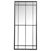 Annetta 24 x 52 Inch Window Pane Floor or Wall Mirror Black