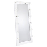 Zayan 32 x 71 Inch Floor Mirror LED Lighting Black Gloss