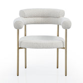 Granule Fabric Dining Chairs with Brushed Gold or Black Base