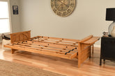 Phoenix Queen-size Futon Frame in Butternut Finish