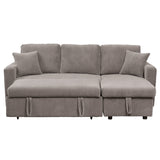 SMB8037 Corduroy Fabric Storage Chaise with Wheels