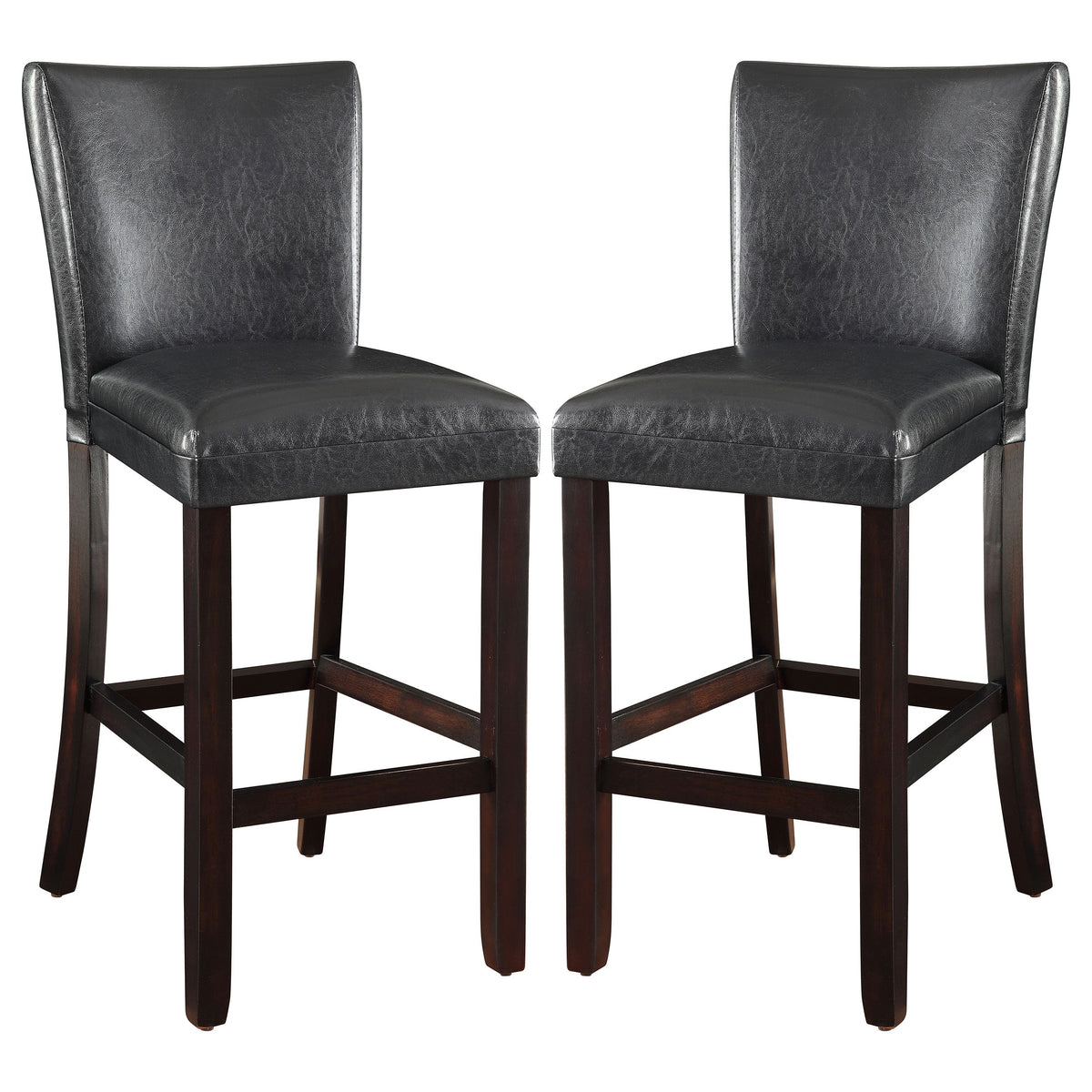 Alberton Leatherette Upholstered Bar Chair Black (Set of 2)