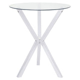 Denali Round Glass Top Bar Table Chrome