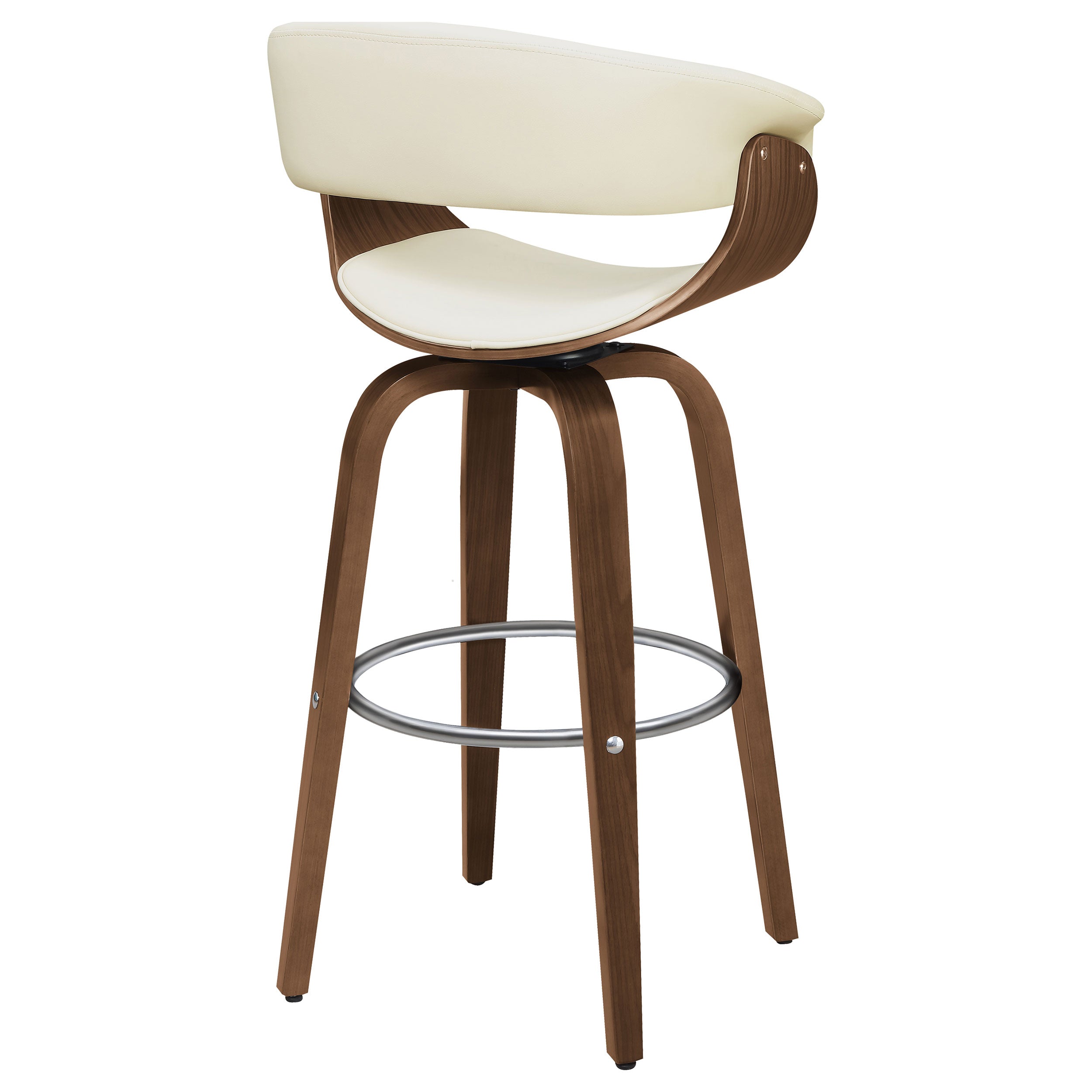 Zion Upholstered Swivel Bar Stool Walnut and Black