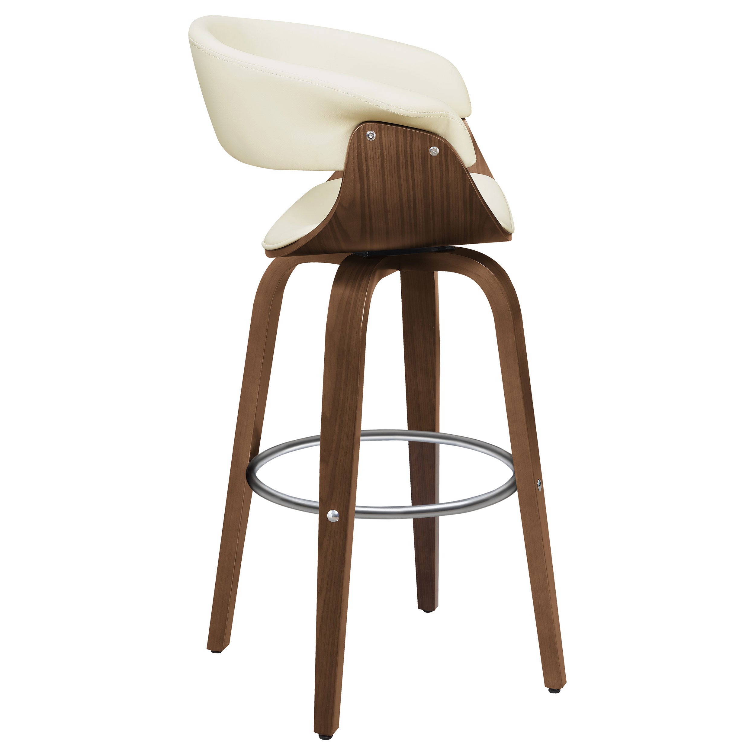 Zion Upholstered Swivel Bar Stool Walnut and Black