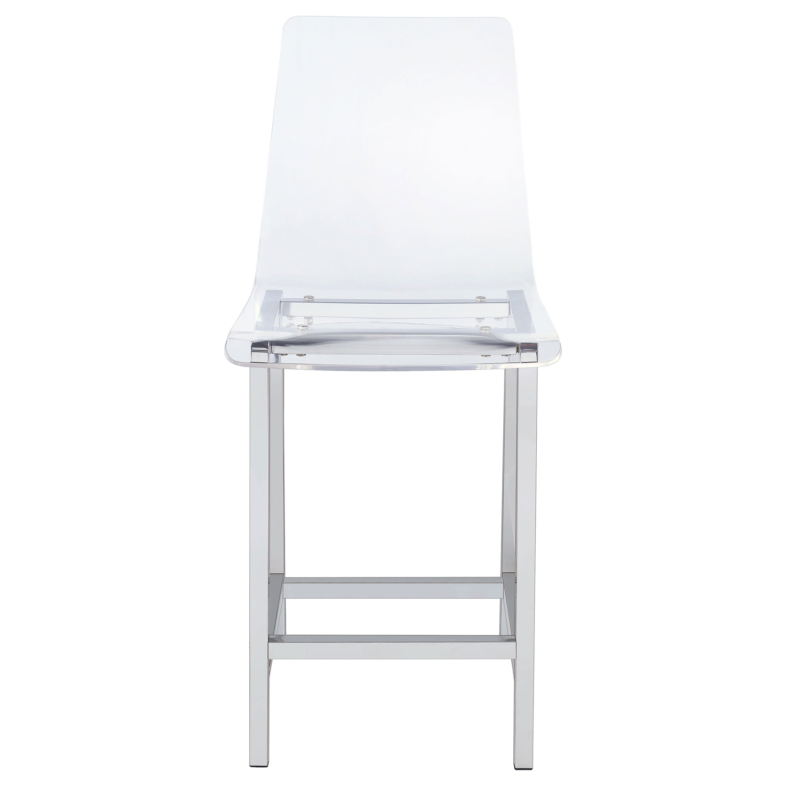 Juelia Clear Acrylic Bar Chair Chrome (Set of 2)