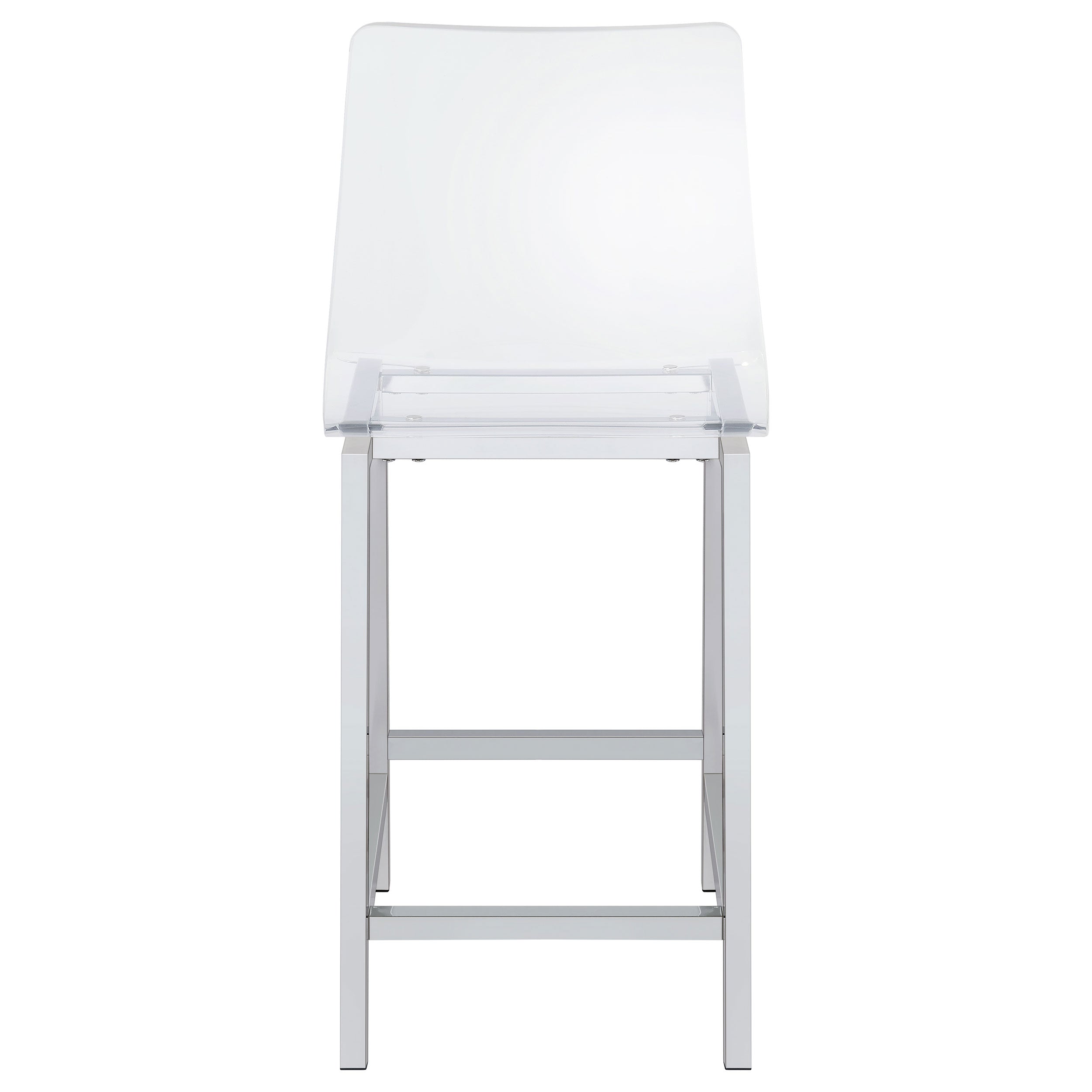 Juelia Clear Acrylic Bar Chair Chrome (Set of 2)