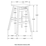 Finnick Tapered Legs Bar Stools Dark Grey and Walnut (Set of 2)