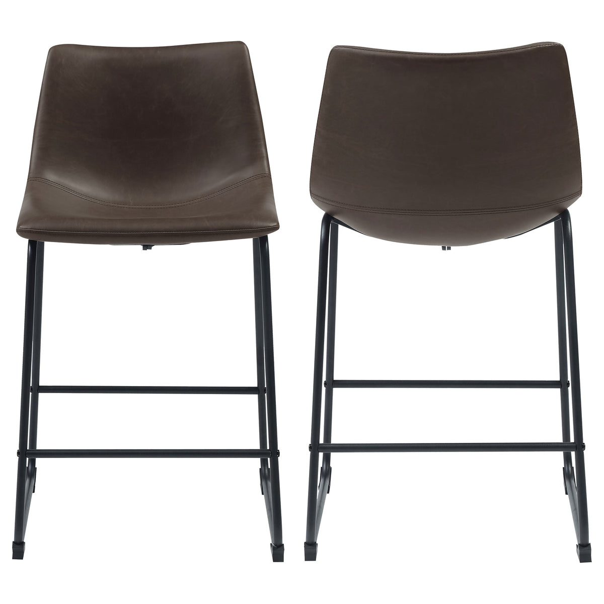 Michelle Armless Counter Height Stools Two-tone Brown and Black (Set of 2)