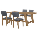 Sharon  Rectangular Trestle Base Dining Table Set Blue and Brown