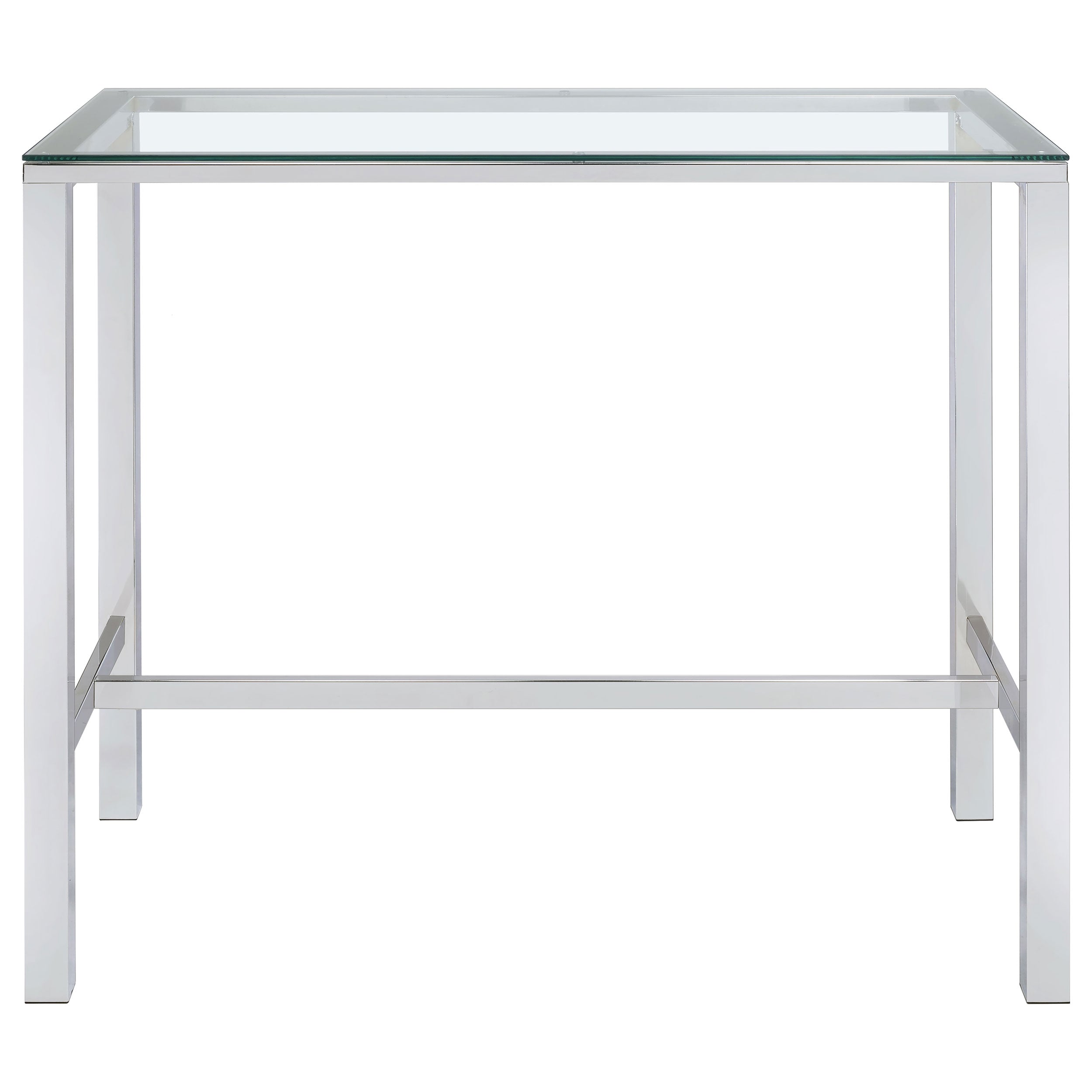 Tolbert Bar Table with Glass Top Chrome