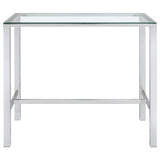 Tolbert Bar Table with Glass Top Chrome