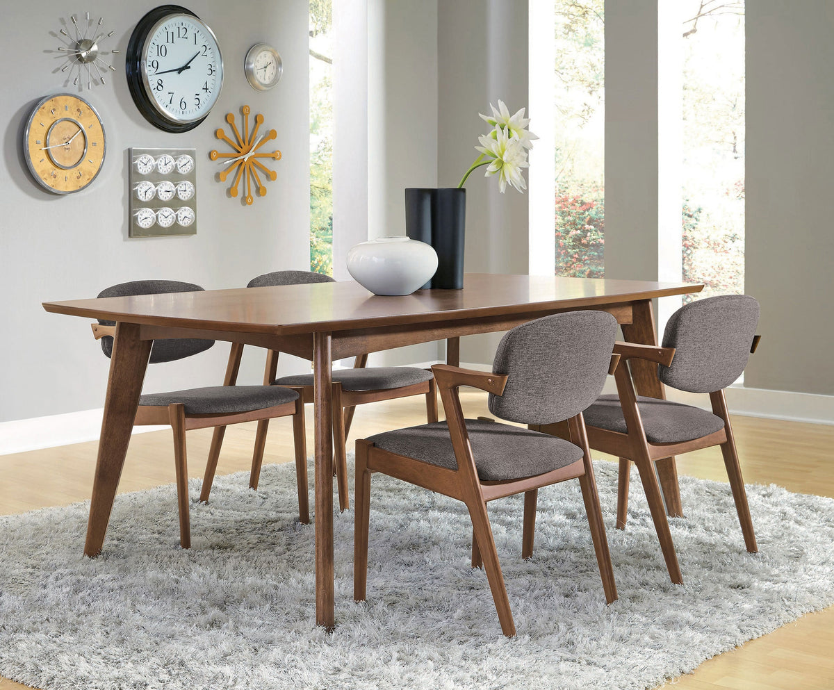 Malone  Dining Room Set Dark Walnut and Brown