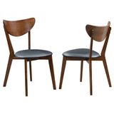 Jedda Upholstered Dining Chairs Dark Walnut and Black (Set of 2)