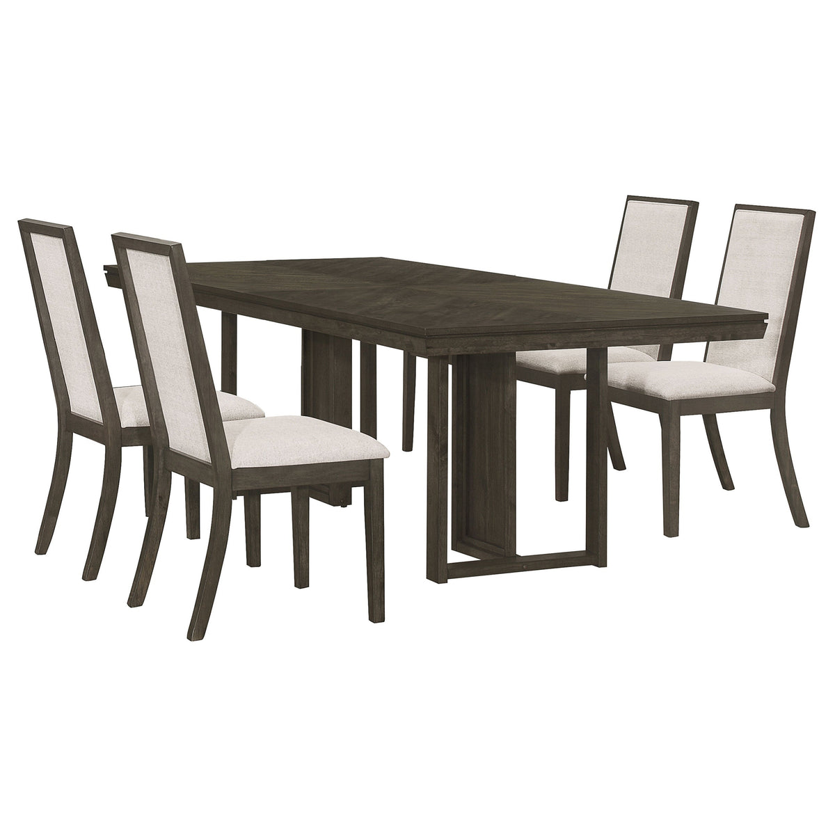 Kelly  Rectangular Dining Table Set Beige and Dark Grey