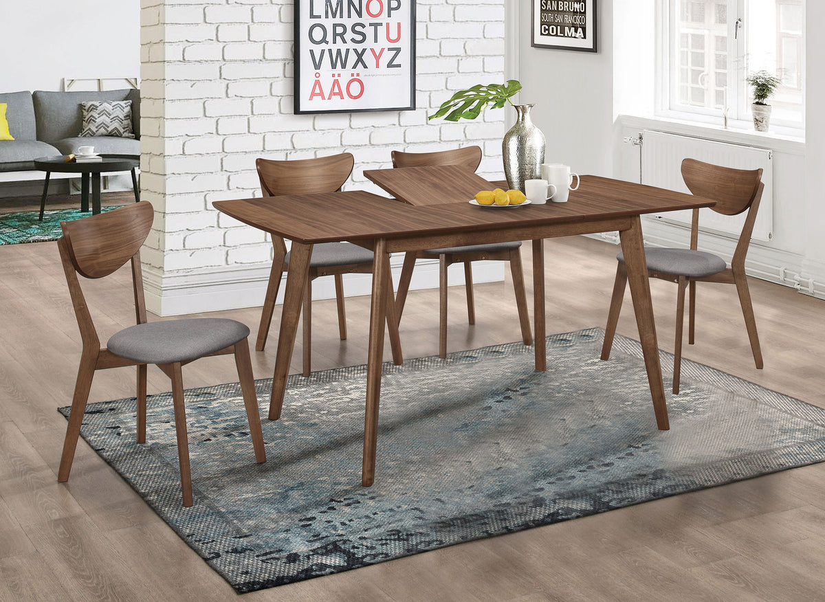 Alfredo Dining Room Set Natural Walnut and Grey