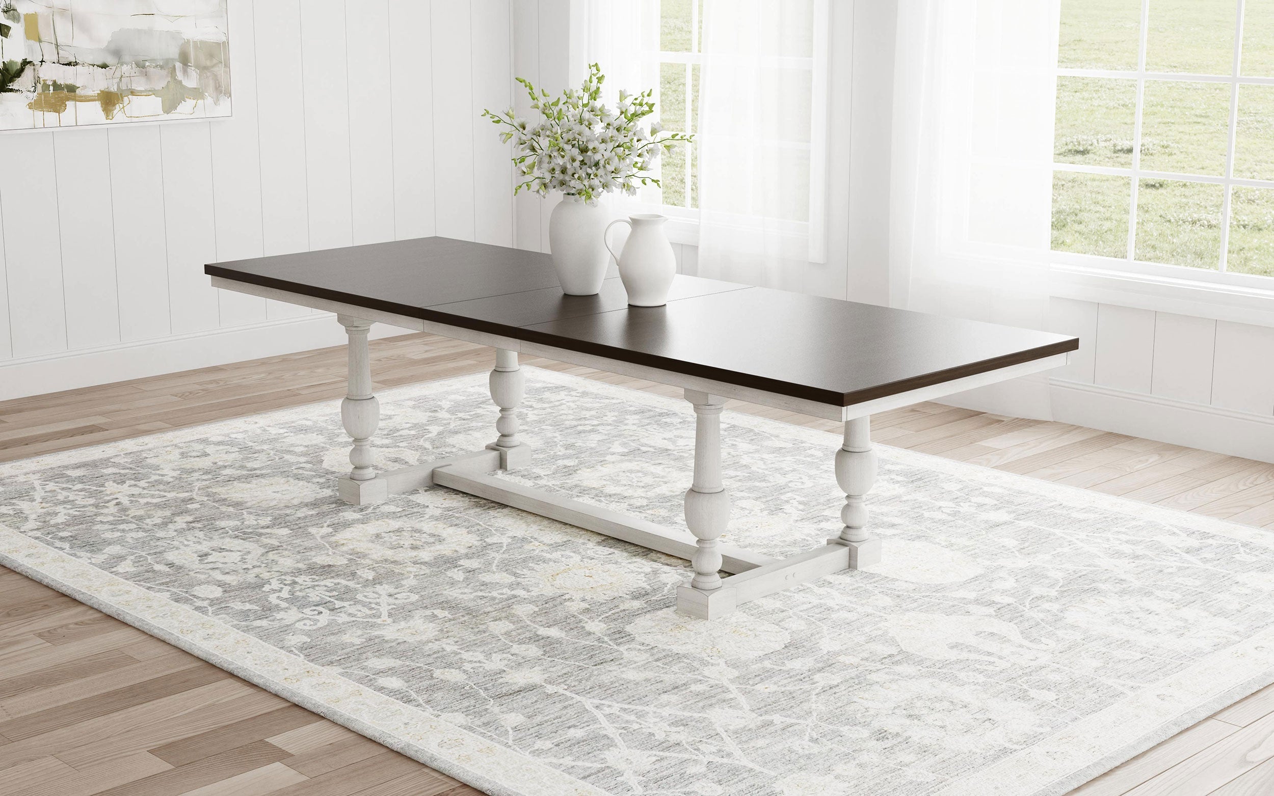 Aventine 112-inch Extension Dining Table Vintage Charcoal