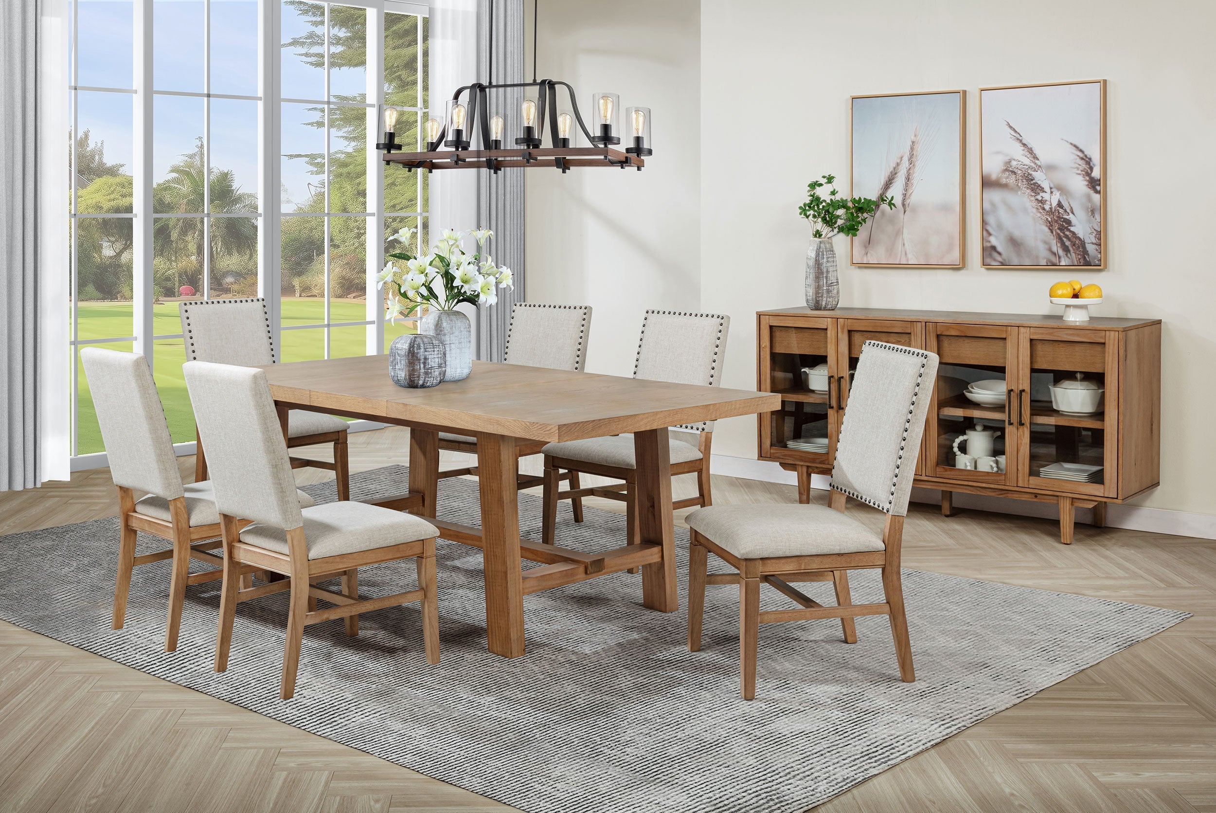 Middleton  Extension Leaf Dining Set Brown and Black