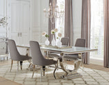 Antoine  Rectangular Dining Set Chrome and Grey