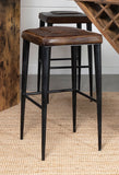 Alvaro Leather Upholstered Backless Bar Stool Antique Brown and Black (Set of 2)