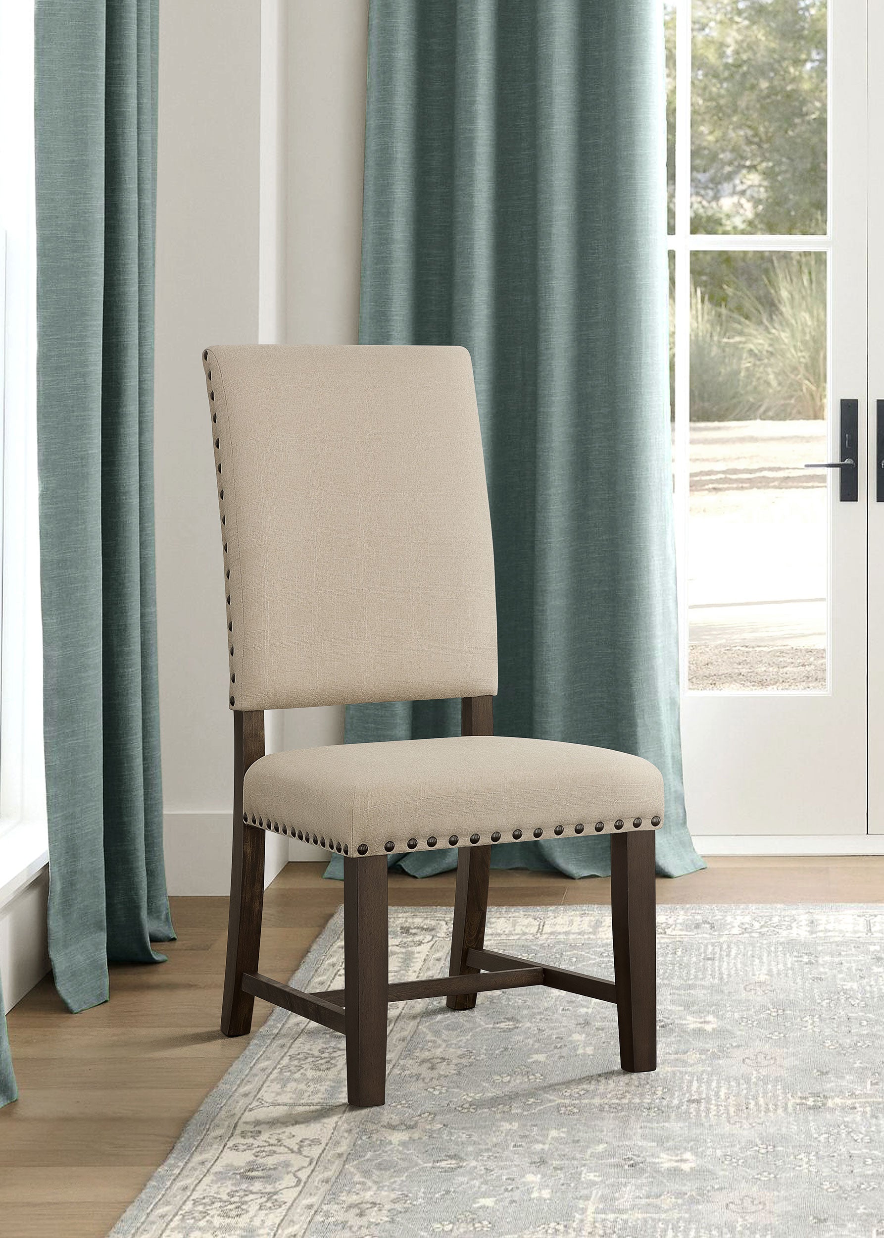 Twain Upholstered Side Chairs Warm Grey (Set of 2)