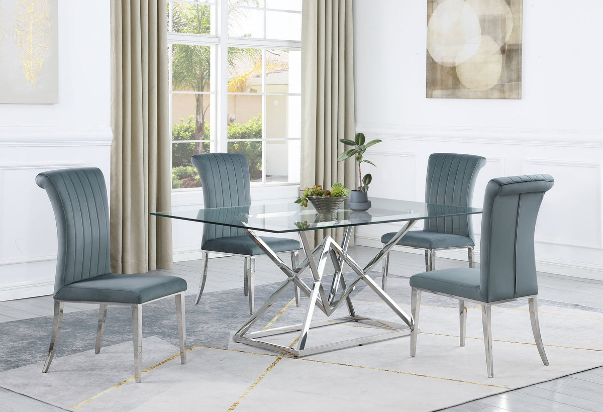 Beaufort  Dining Set Dark Grey and Chrome