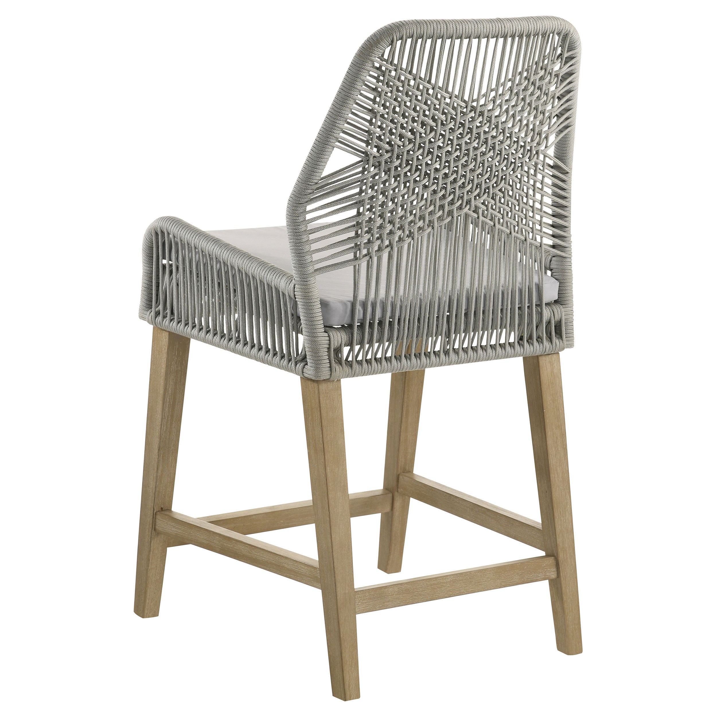 Nakia Woven Rope Counter Chair with Cushion Grey (Set of 2)