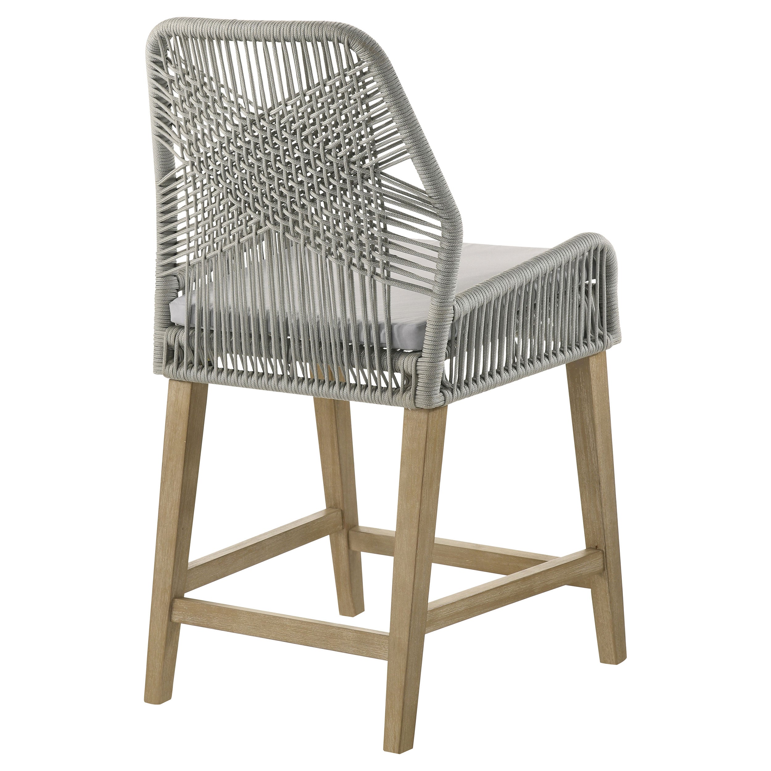 Nakia Woven Rope Counter Chair with Cushion Grey (Set of 2)