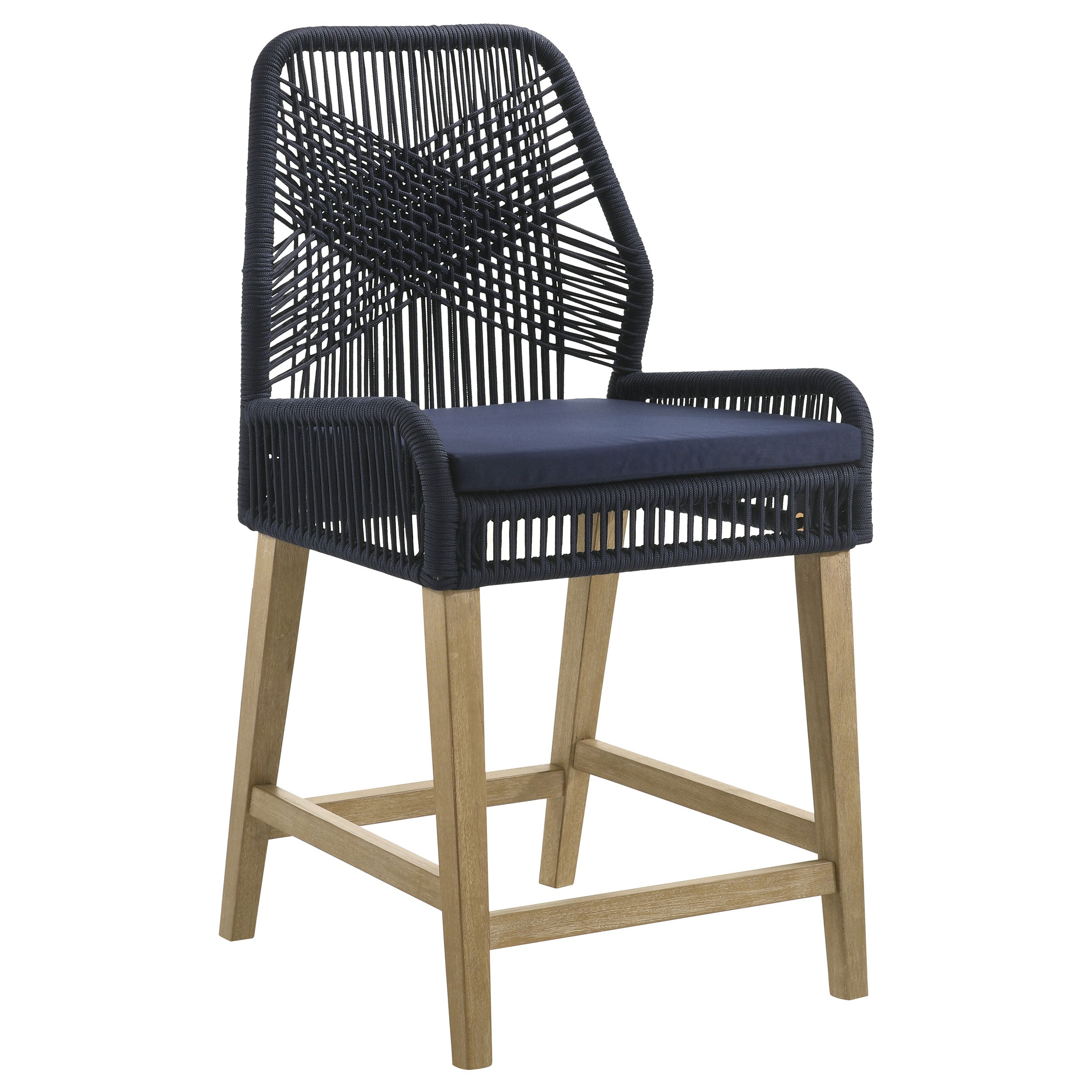 Nakia Woven Rope Counter Chair with Cushion Grey (Set of 2)
