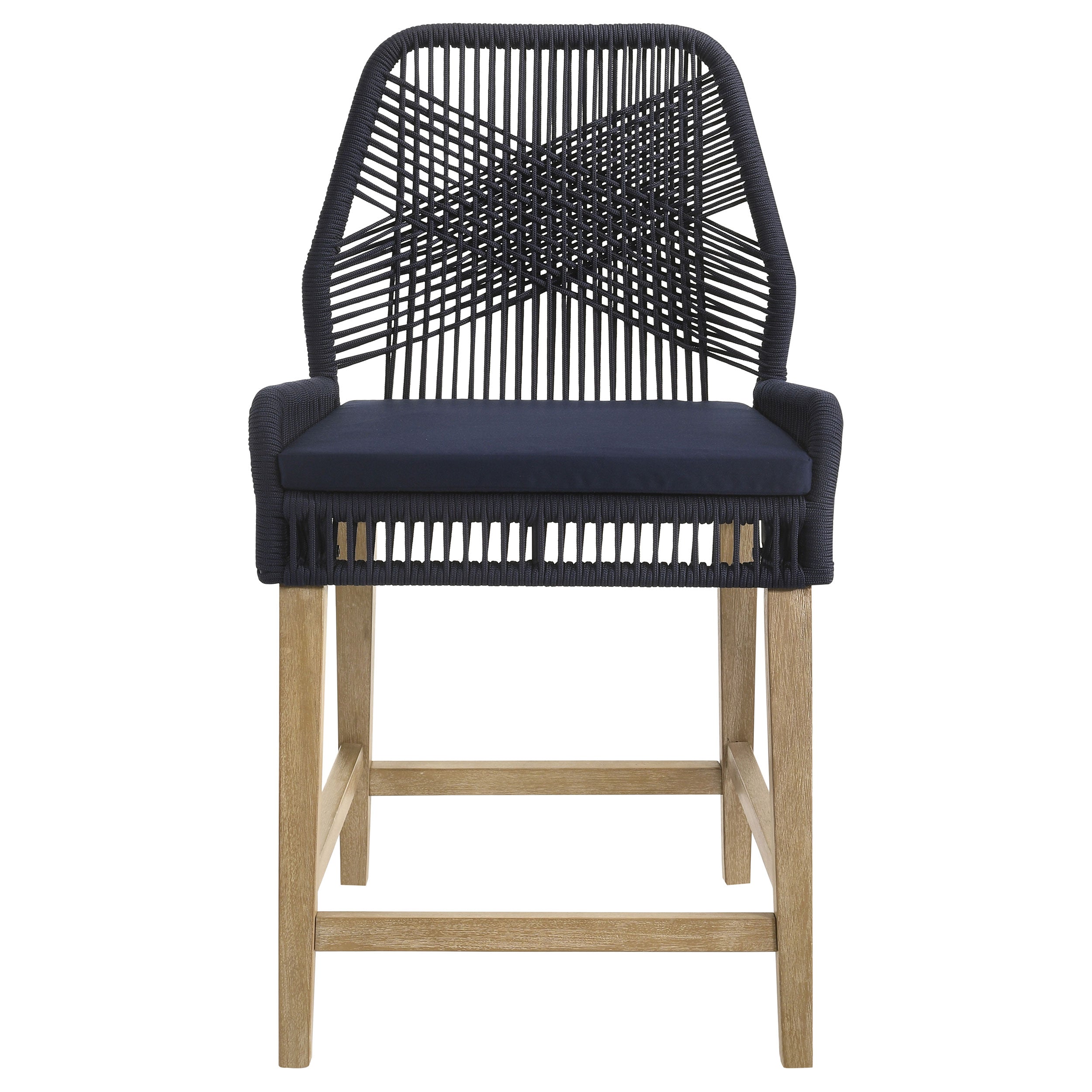 Nakia Woven Rope Counter Chair with Cushion Grey (Set of 2)
