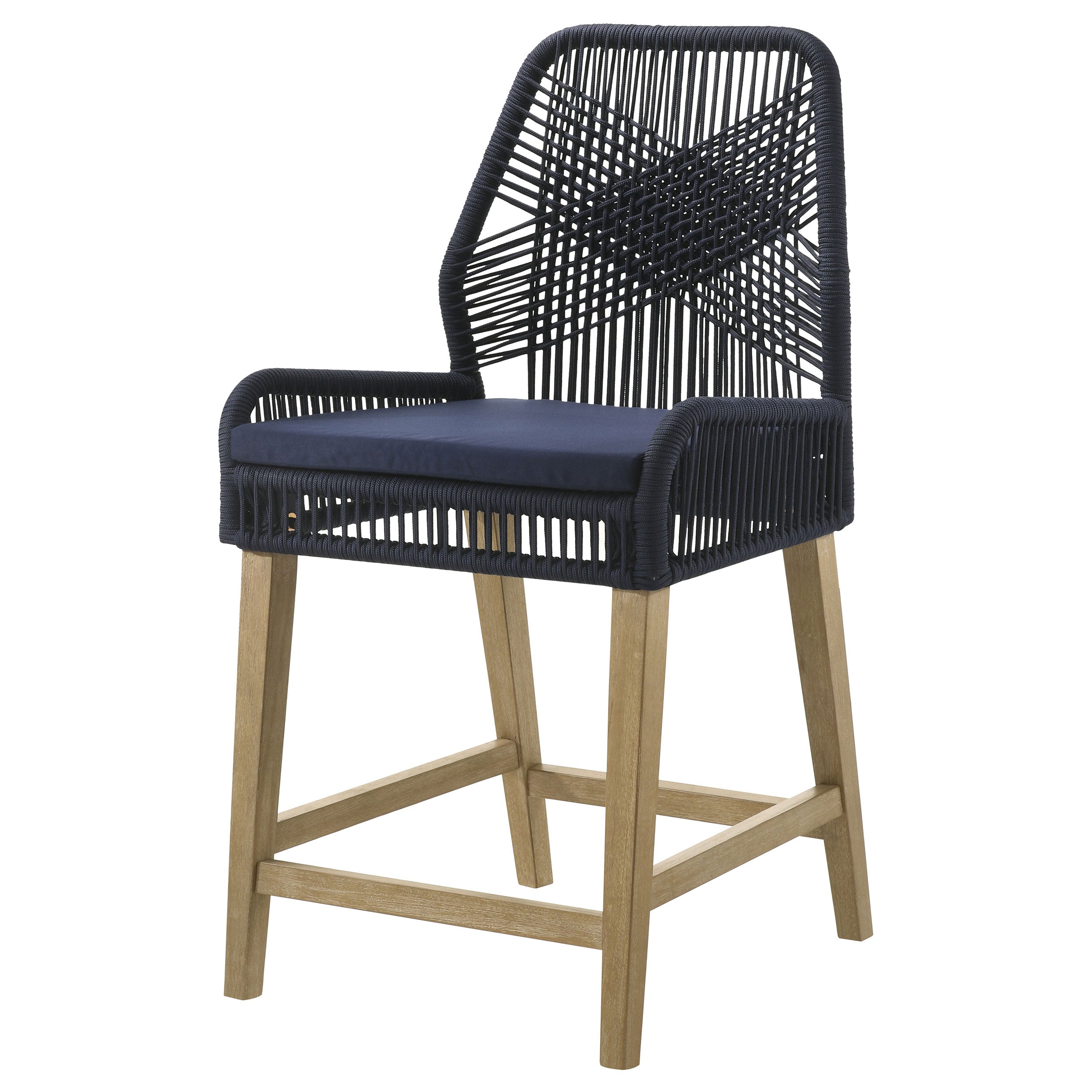 Nakia Woven Rope Counter Chair with Cushion Grey (Set of 2)