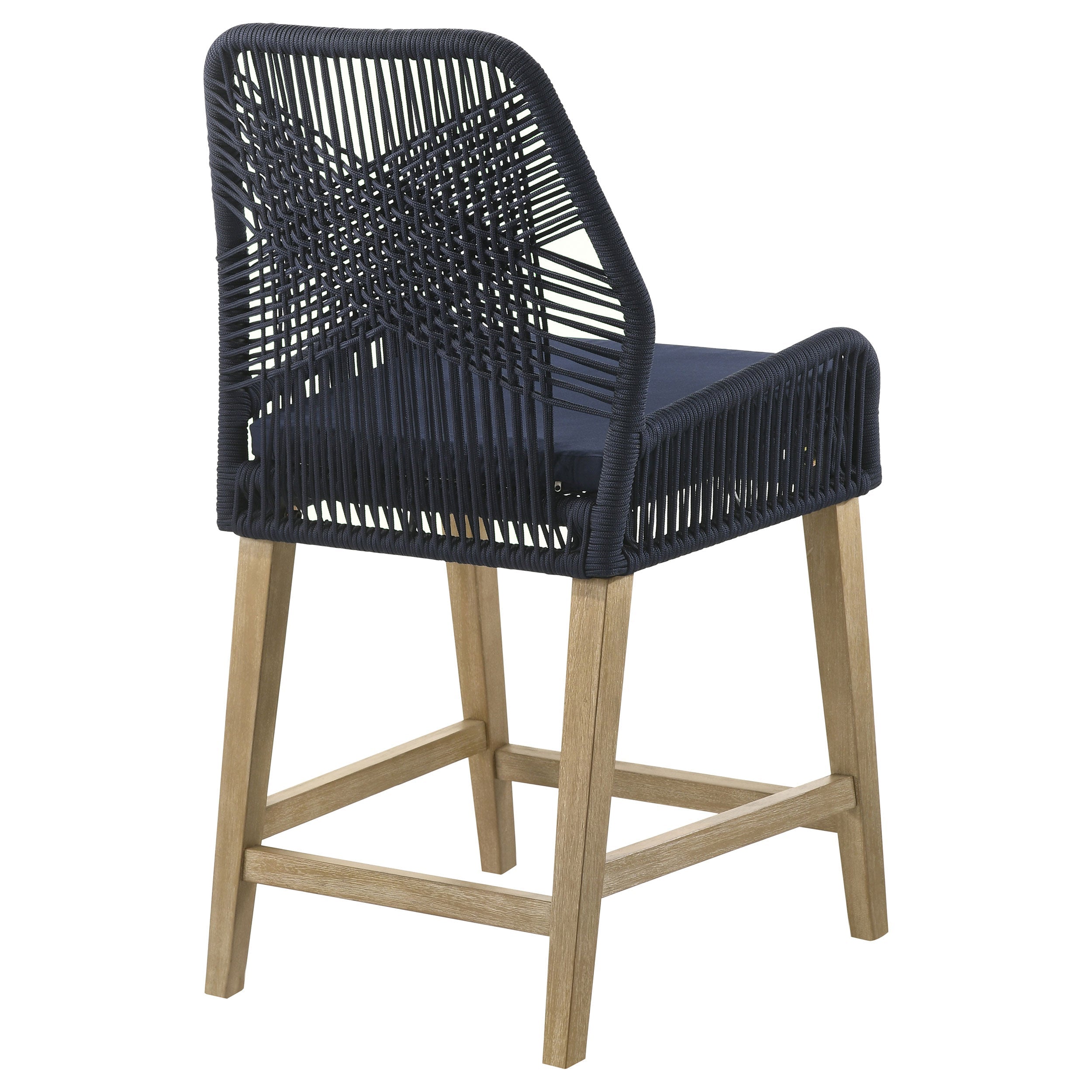Nakia Woven Rope Counter Chair with Cushion Grey (Set of 2)